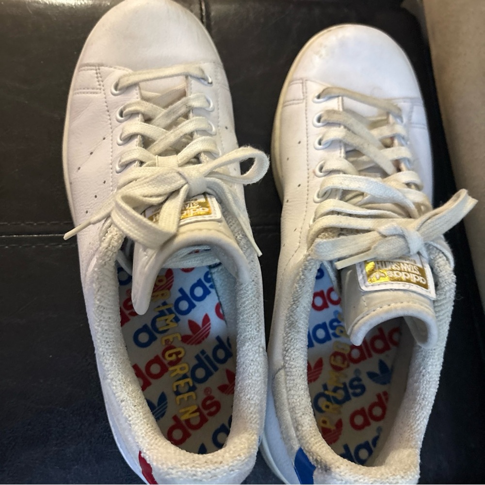 Adidas Stan Smith Scarlet White Red & Blue Sneakers SZ 7.5 - Picture 10 of 11